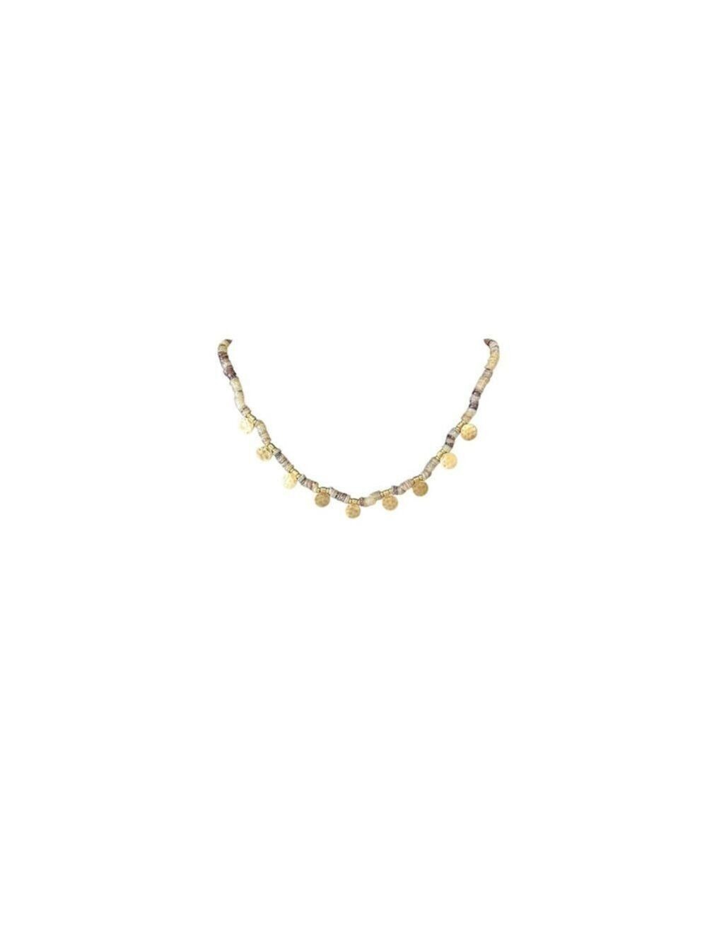 Women's Tommy Bahama Gold and Beige Beaded Necklace, One Size